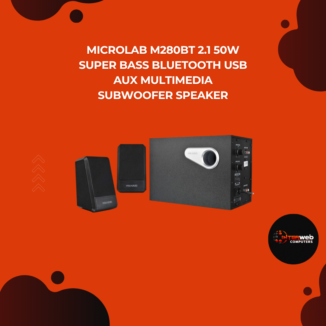 Microlab M280Bt 2.1 50W Super Bass Bluetooth USB AUX Multimedia Subwoofer Speaker