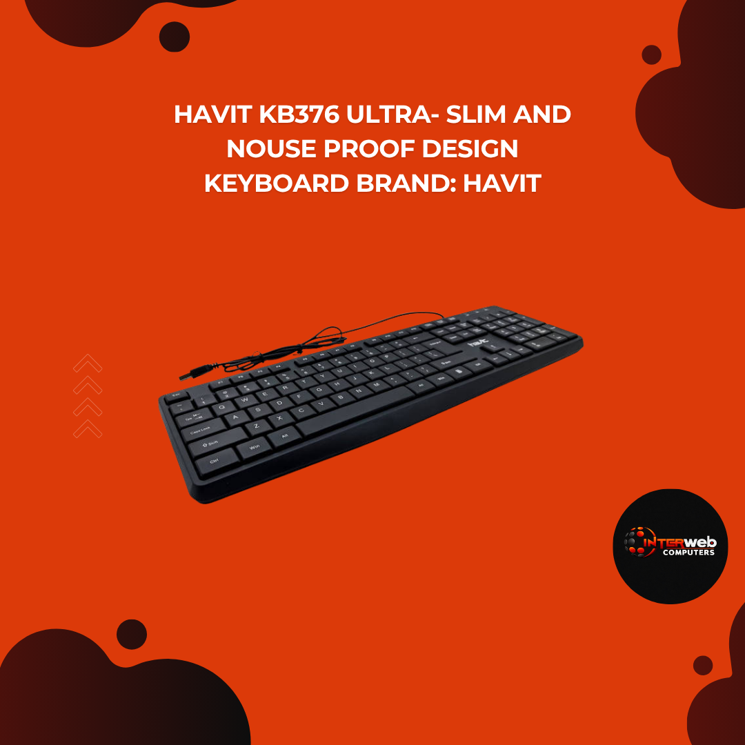 Havit KB376 Ultra- Slim And Nouse Proof Design Keyboard Brand: Havit